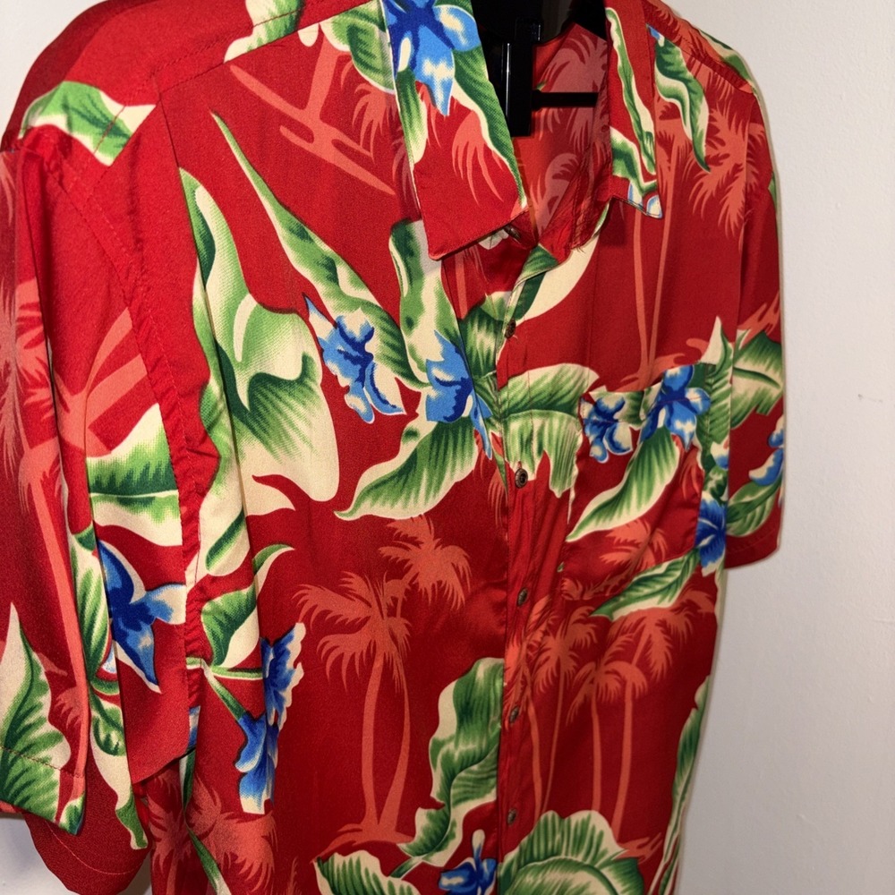 Don AngHawaiian Aloha XL Shirt  RED  Magnum PI Style Tropical - Picture 3 of 7